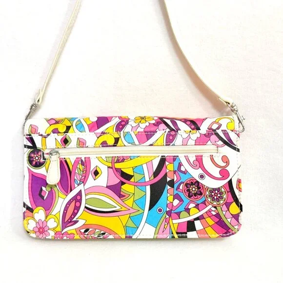 Vintage Nicole Miller Multicolor Abstract Print Mod Crossbody Purse - Picture 3 of 10
